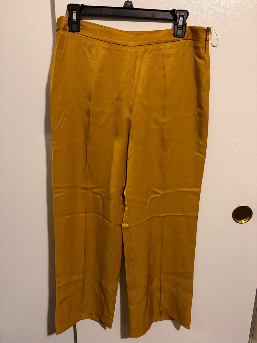 Mango Golden Mustard Wide-Leg Trousers